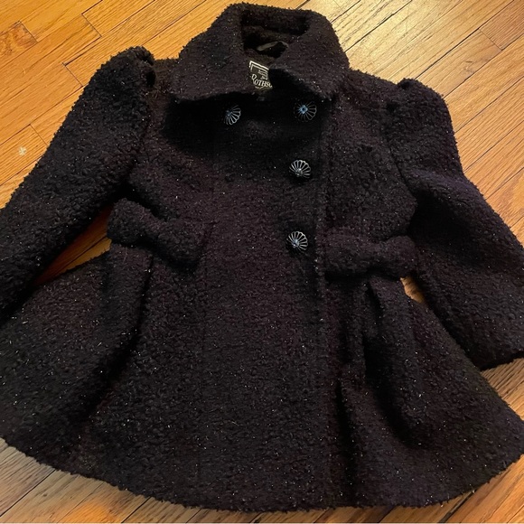 Rothschild 2T black sparkle bow faux wool coat. - Picture 7 of 7